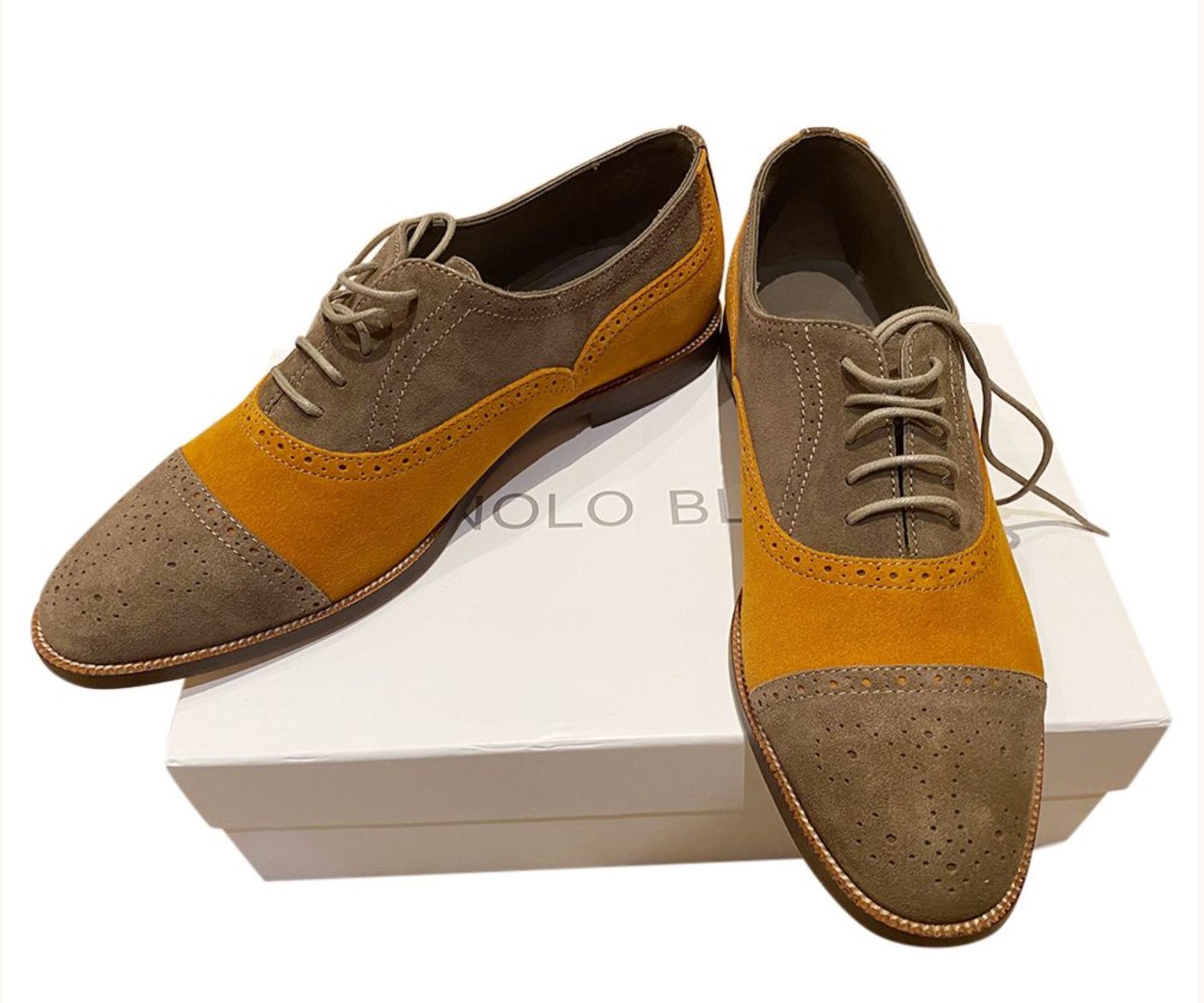 Manolo Blahnik Suede Oxford Brogues
