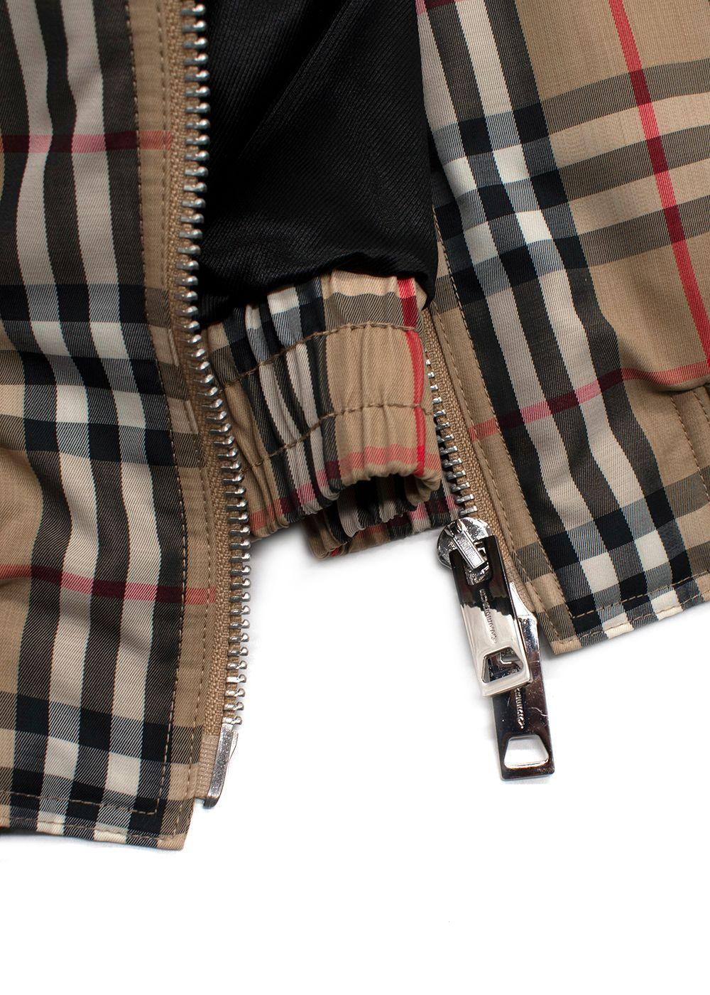 Burberry Brown  Harlington Check Bomber Jacket