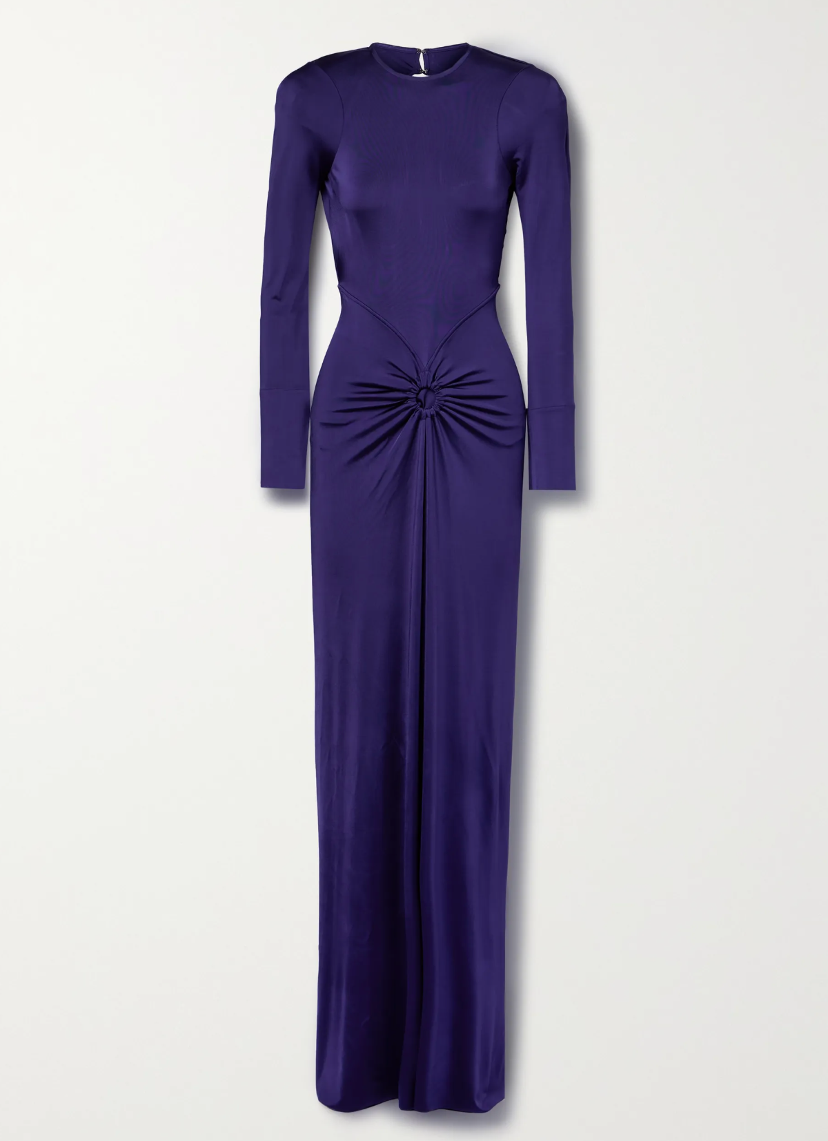 Victoria Beckham Open-Back Gathered Stretch-Satin Jersey Gown
