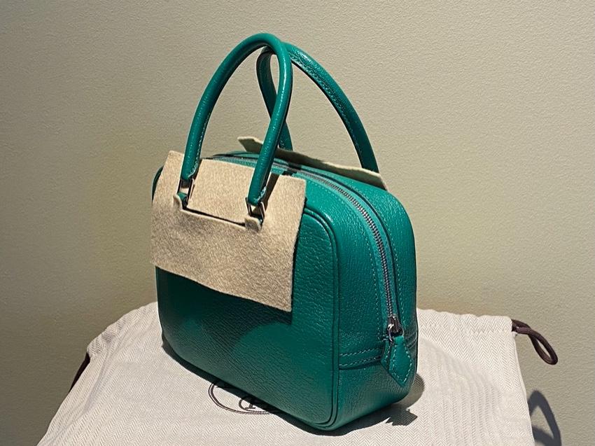 Hermes Mysore Goatskin Green Mini Plume II PHW