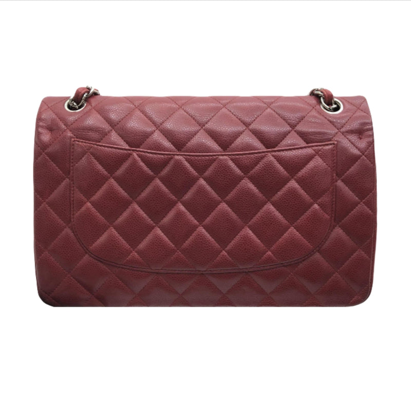 Chanel Burgundy Caviar Leather Jumbo Double Flap Bag