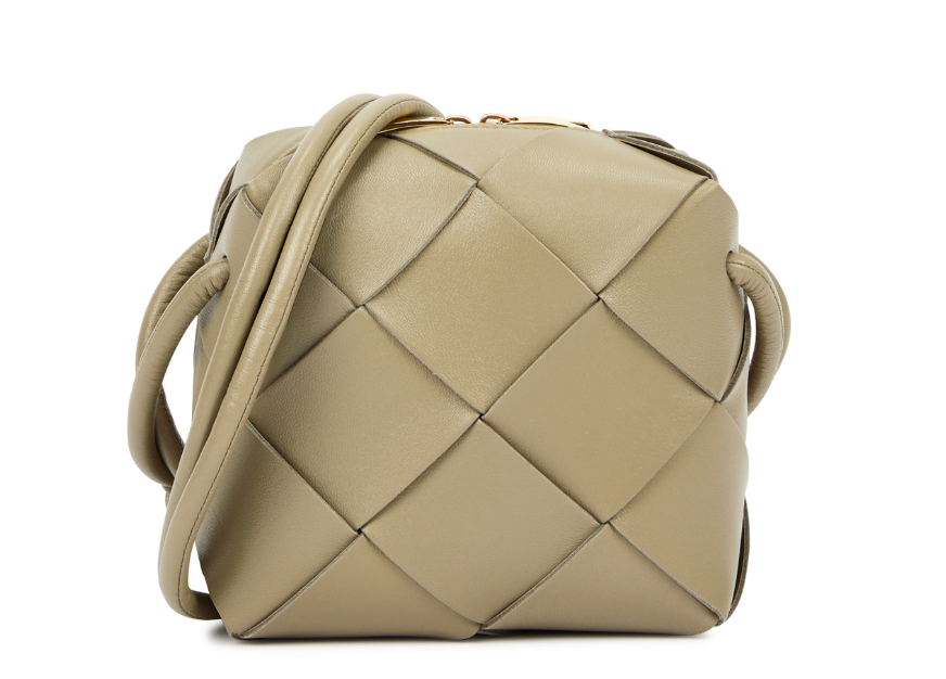Bottega Veneta Camera Intrecciato Cross Body in Olive