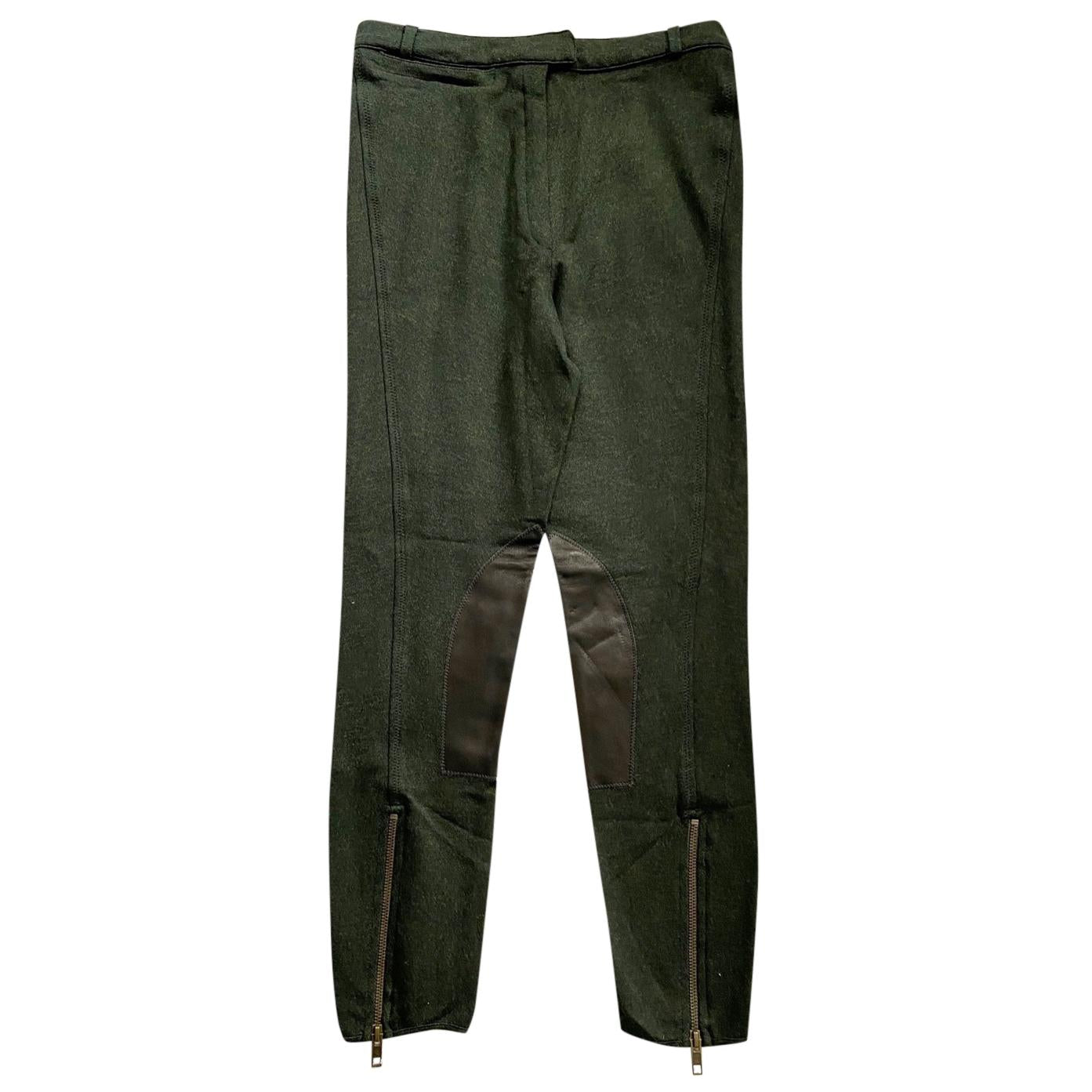 McQ Khaki Leather trimmed Leggings