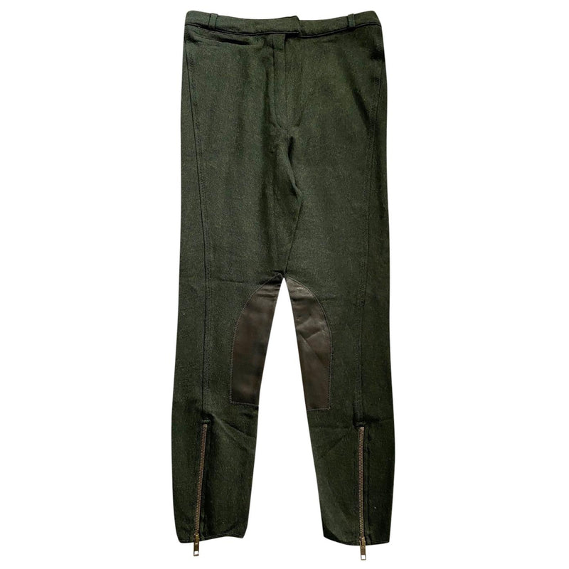McQ Khaki Leather trimmed Leggings