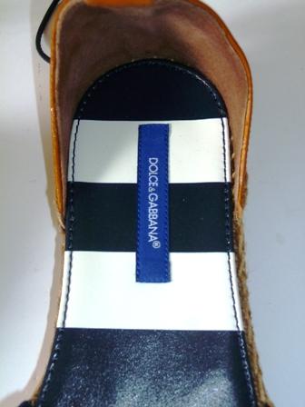 Dolce & Gabbana Anchor Embroidered fringed leather espadrilles