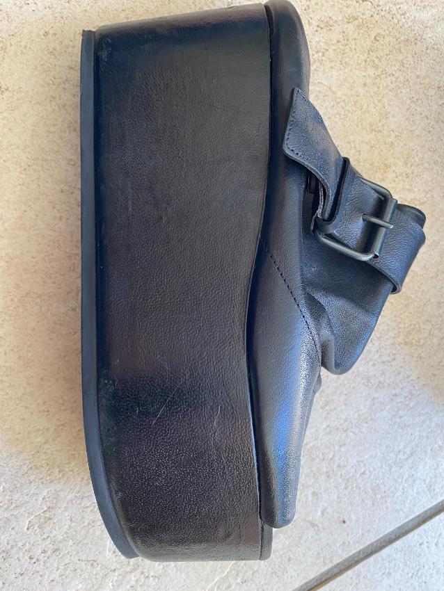Marsell Black Leather Chunky Platform Slides