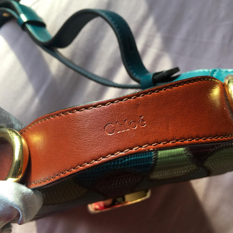 Chloe Green Lizard Embossed C Bag