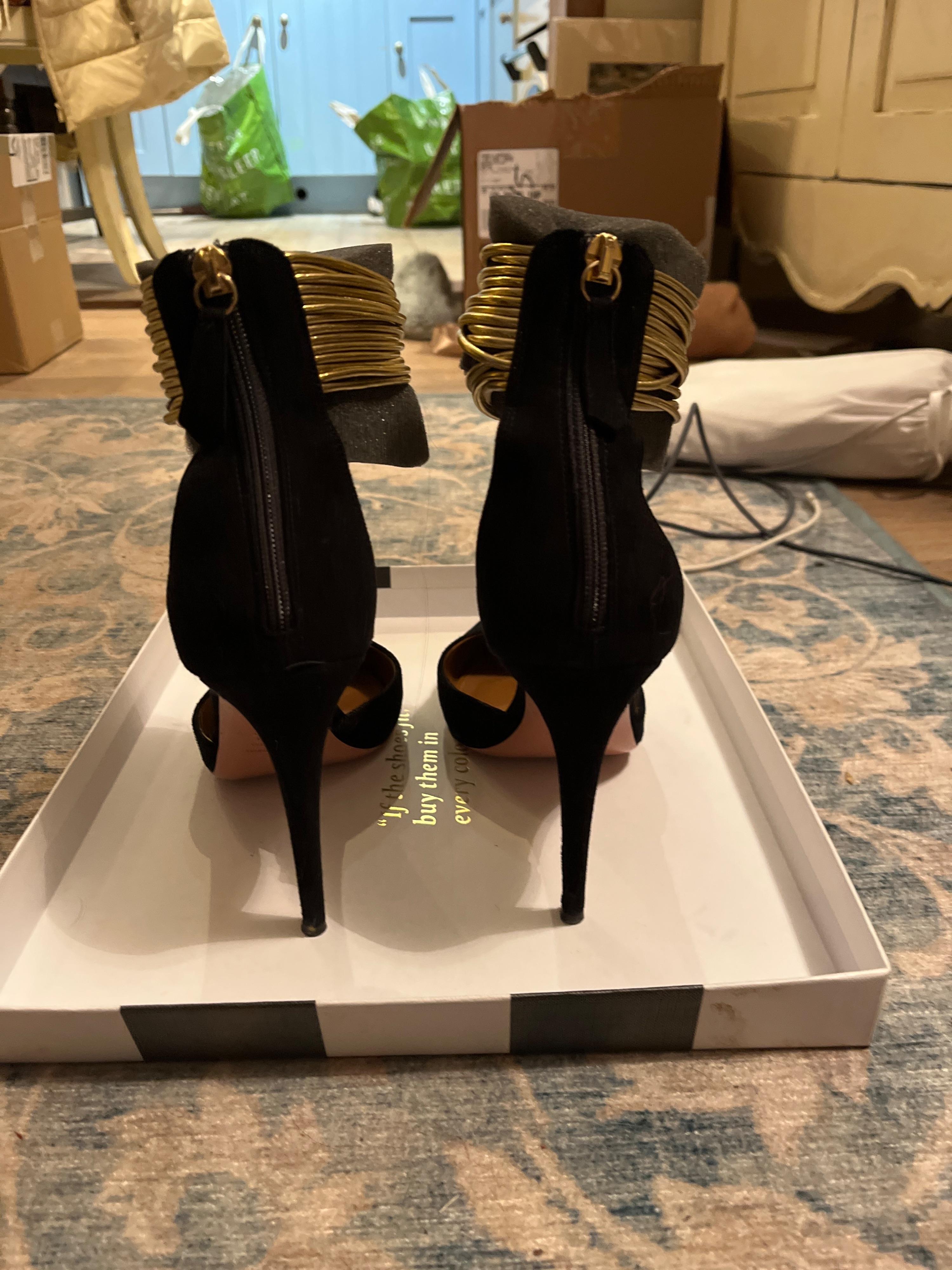 Aquazzura Black Hello Lover Suede Heels