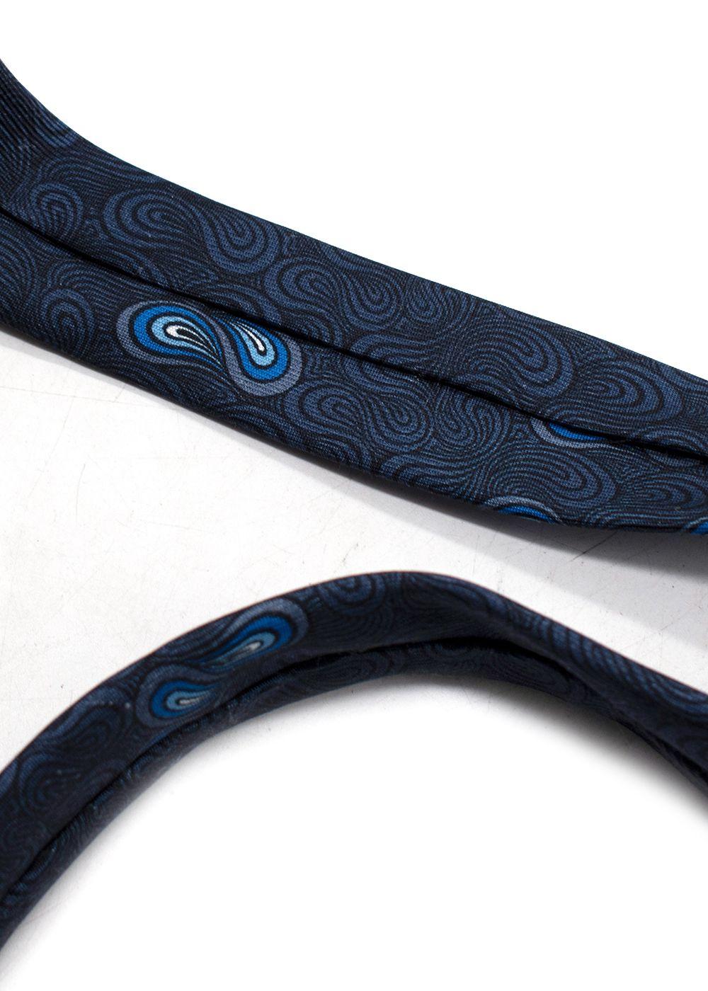 Turnbull Asser Navy Dotted Paisley Pattern Tie