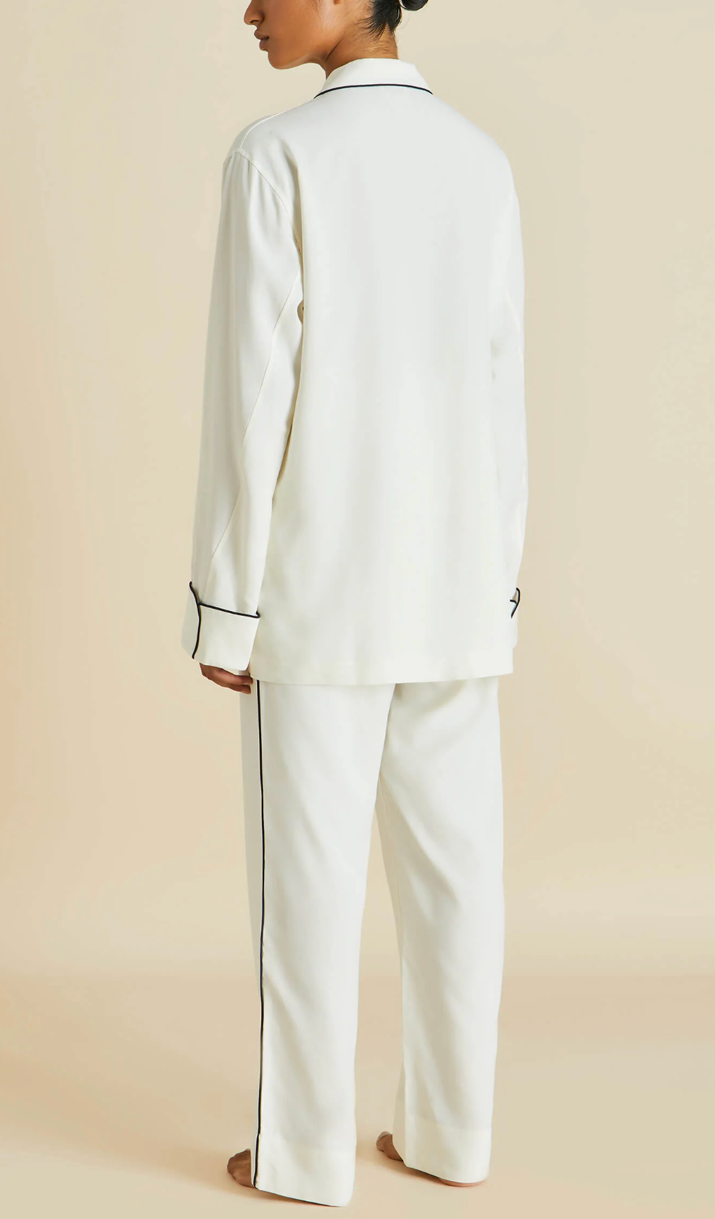 Olivia von Halle Ivory Silk Laurent Pyjama Set