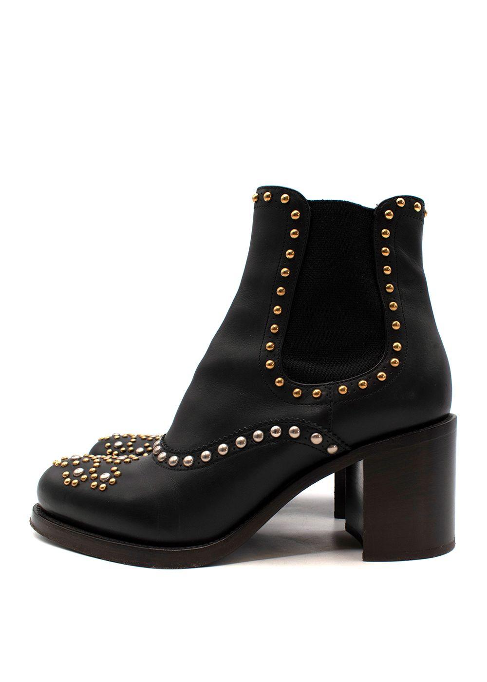 Prada Black Studded Western Boots