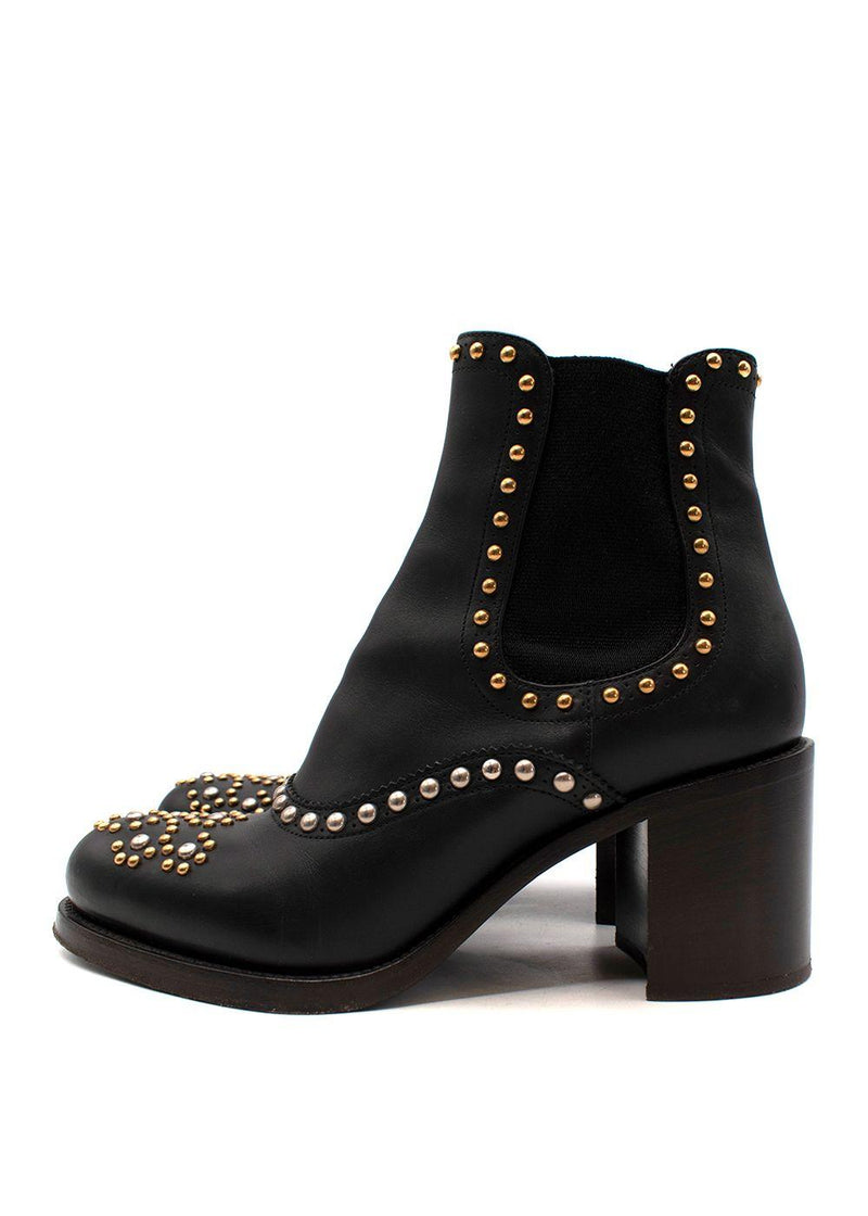Prada Black Studded Western Boots