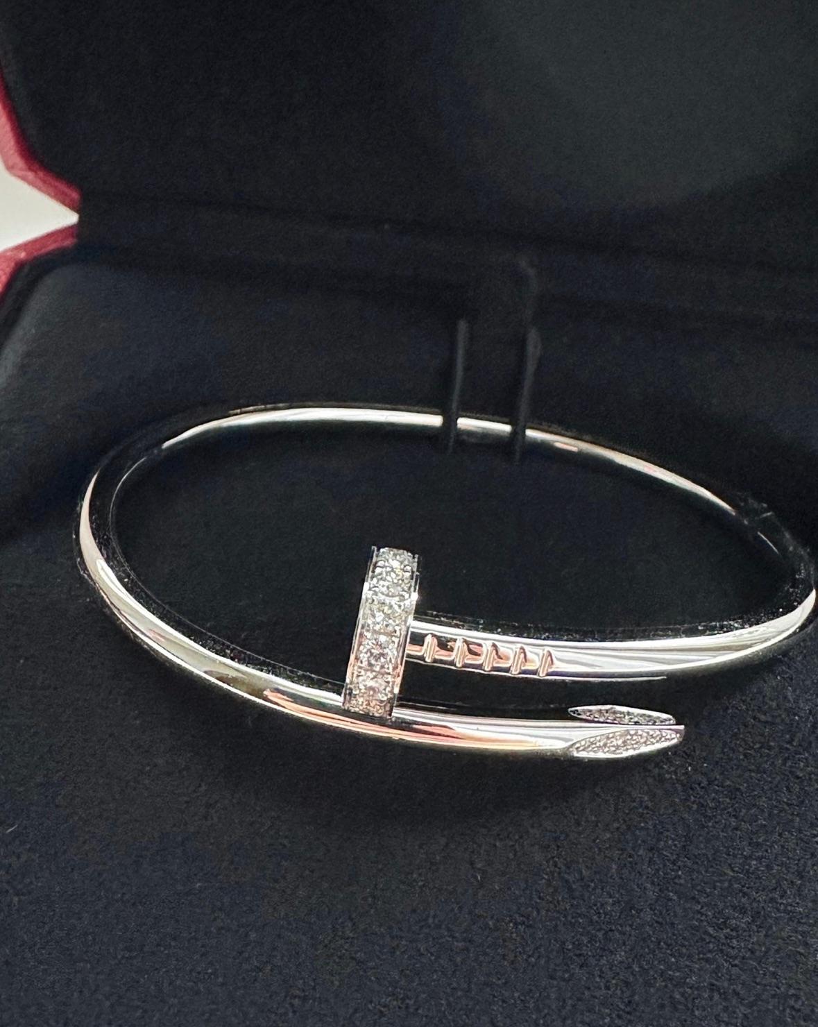 White Gold Diamond Set Juste Un Clou Bracelet