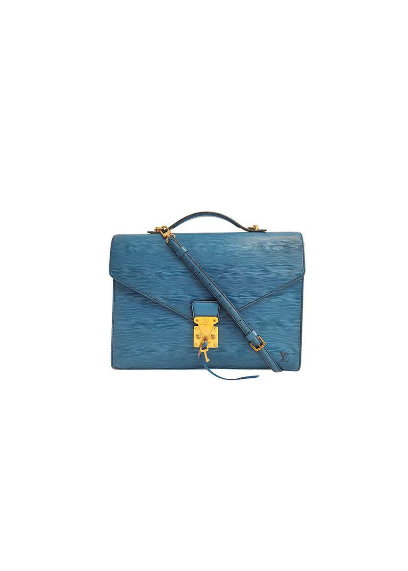 Blue Epi leather Conseiller 2Way business bag