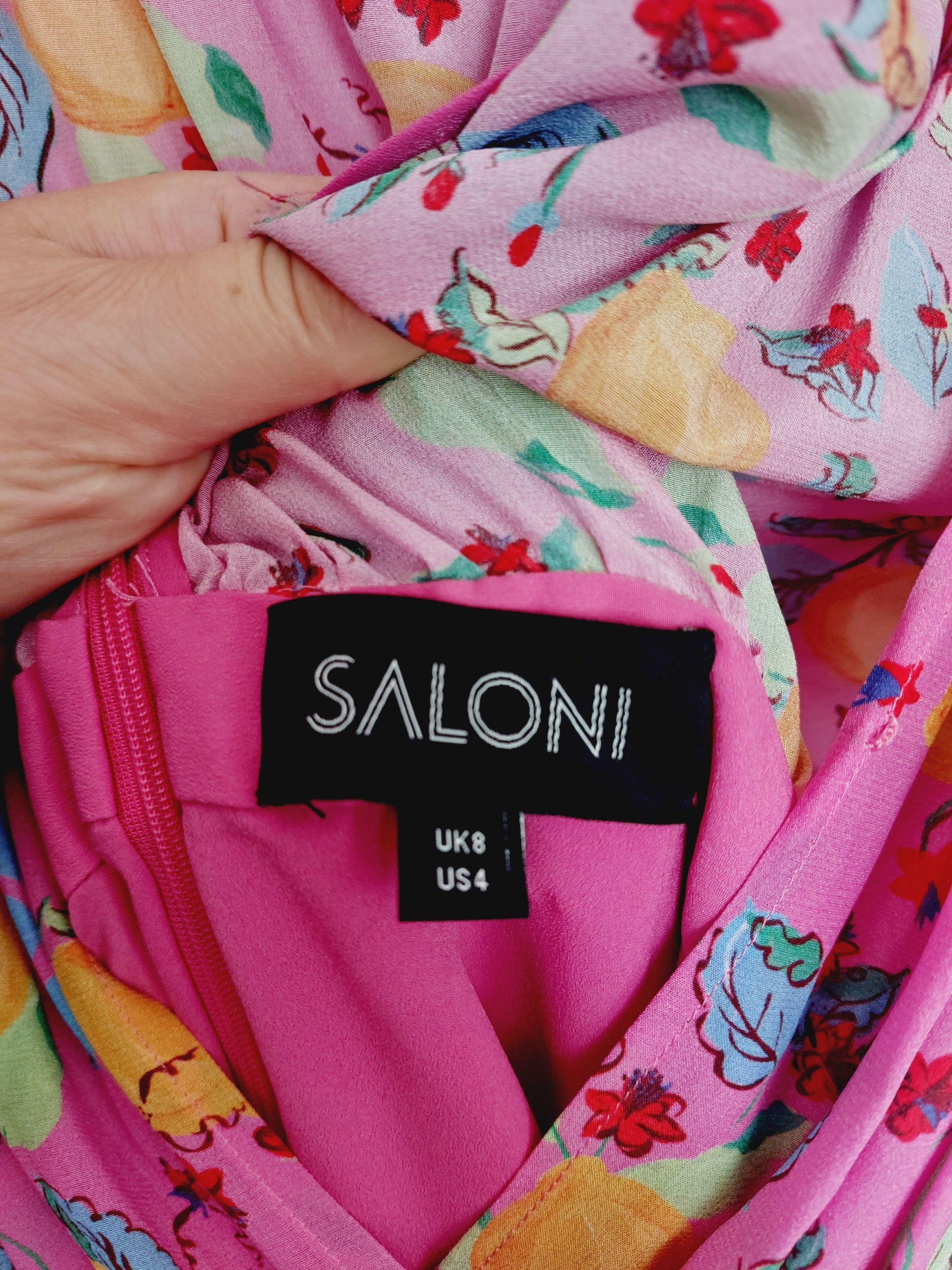 Saloni Pink Floral Olivia Dress