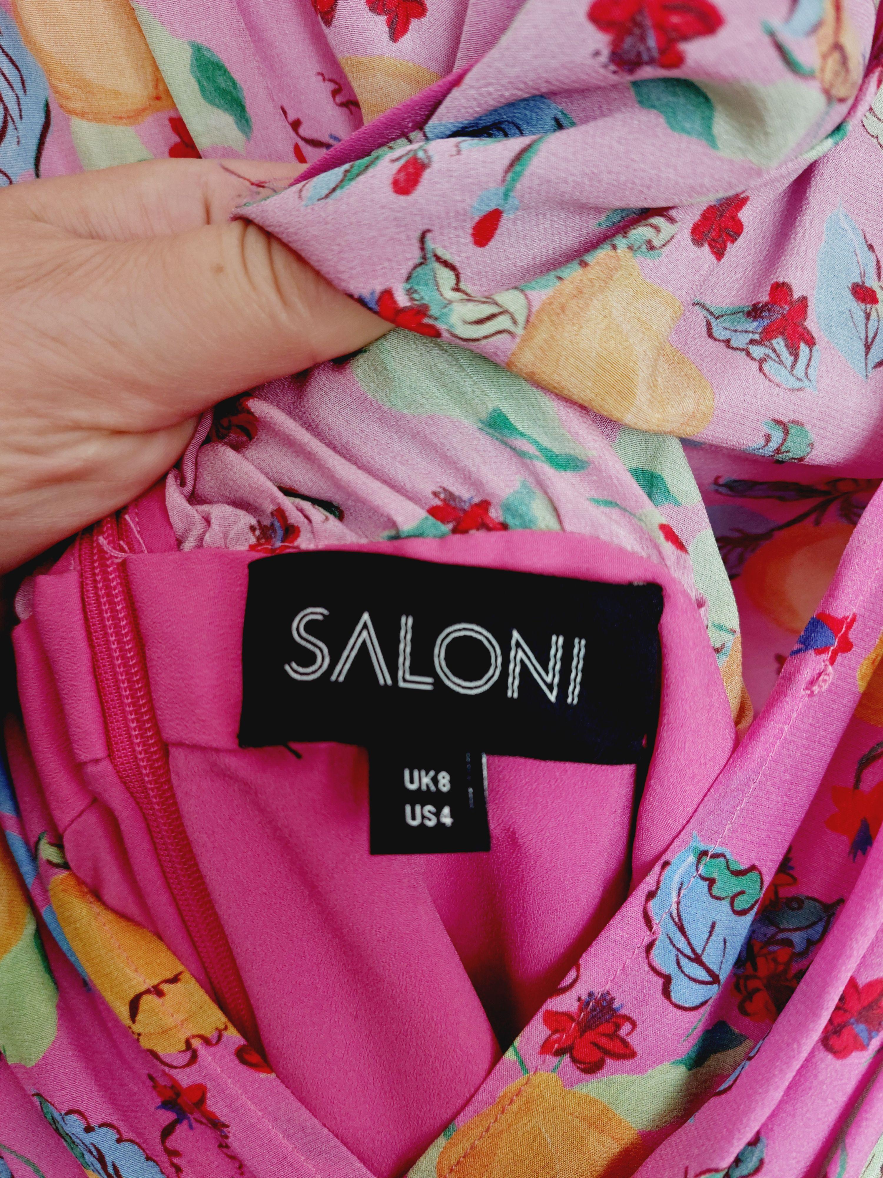 Saloni Pink Floral Olivia Dress