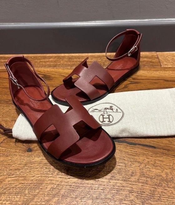 Hermes Rouge H Santorini Sandals