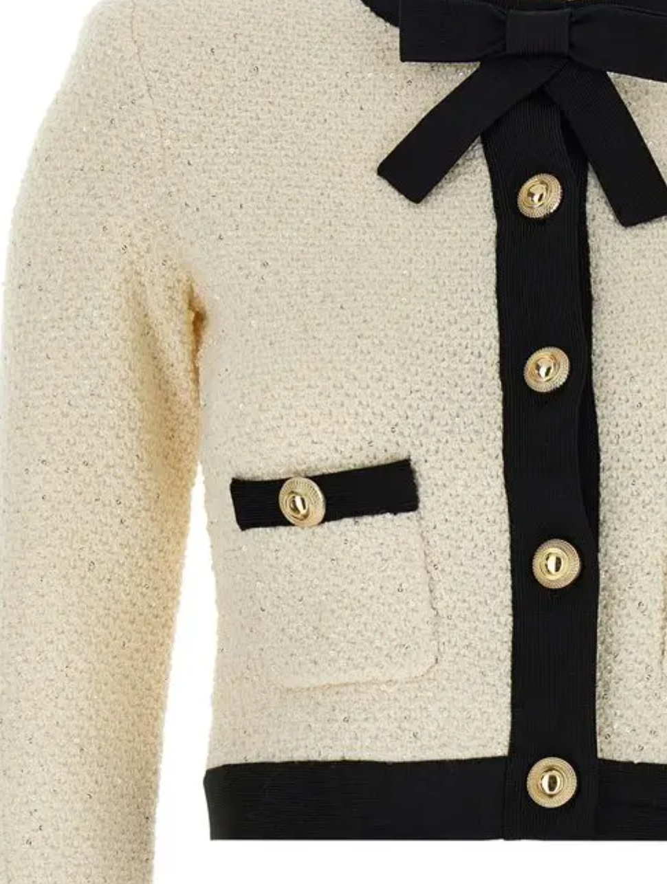 Self-Portrait Sequin Bouclé Cardigan