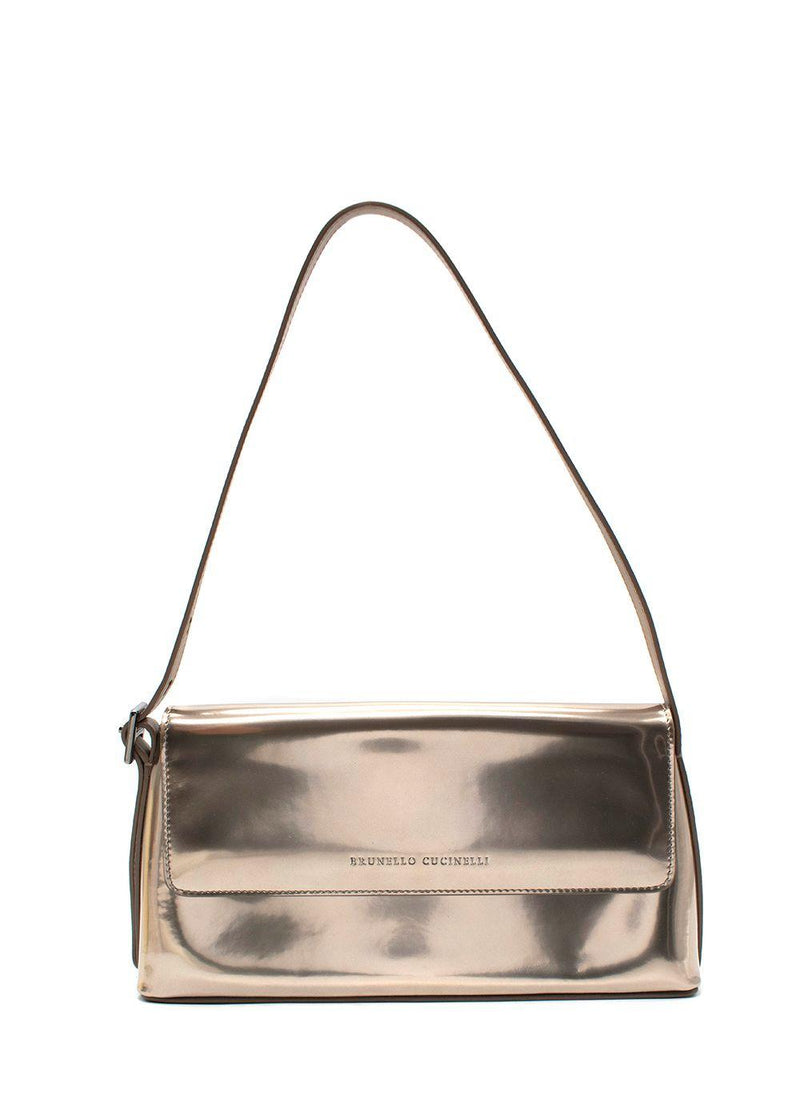 Brunello Cucinelli Bronze Metallic Shoulder Bag