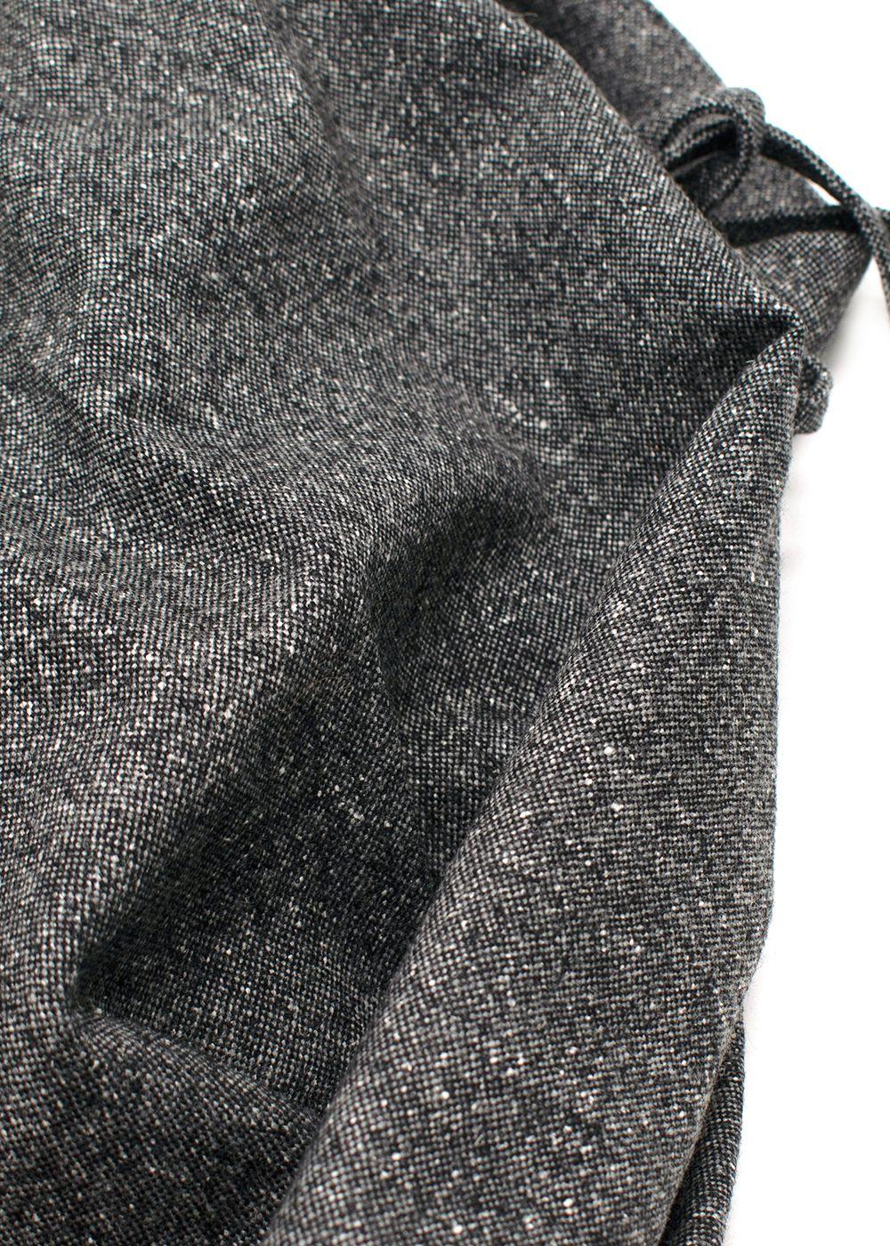 S Max Mara Grey Wide Leg Wool Trousers