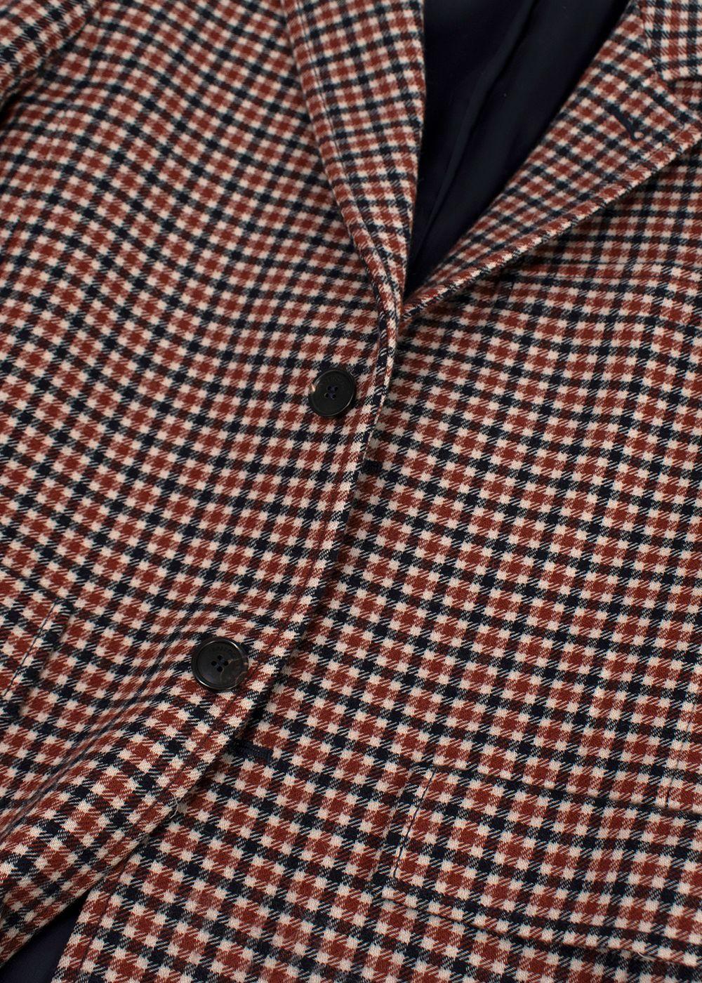 Balenciaga Plaid Single Breasted Wool Blazer