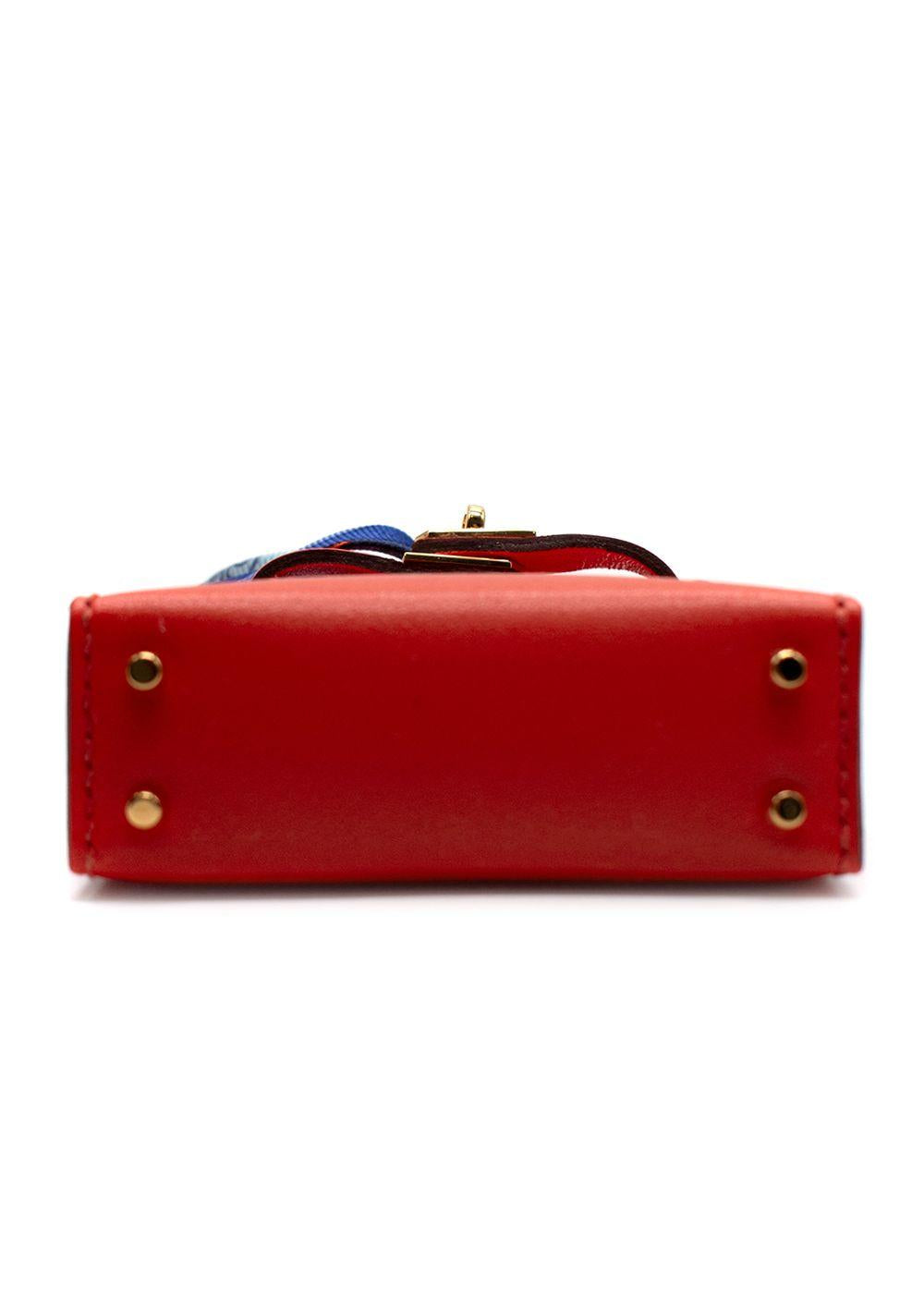 Hermes Sanguine Tadelakt Micro Mini Twilly Kelly Bag Charm
