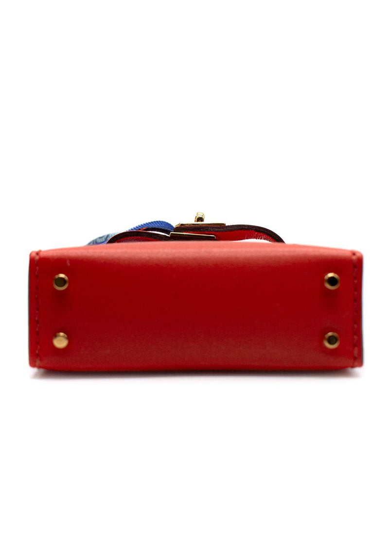 Hermes Sanguine Tadelakt Micro Mini Twilly Kelly Bag Charm