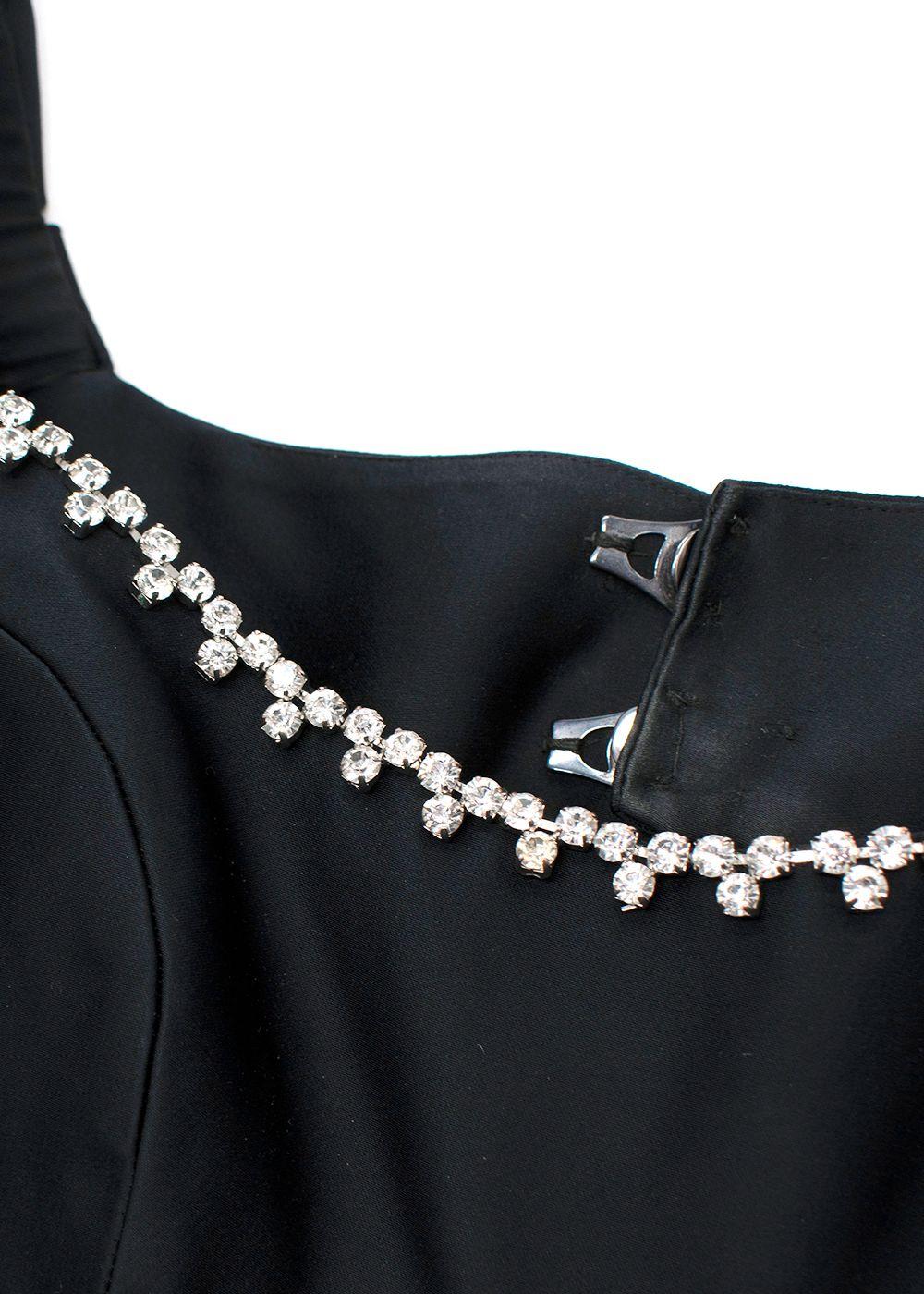 Area Puff-Sleeved Cut-Out Embellished Flared Mini Dress