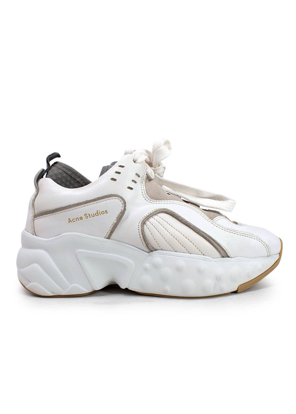 Acne Studios White Leather Manhattan Sneakers