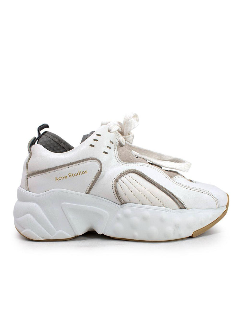 Acne Studios White Leather Manhattan Sneakers