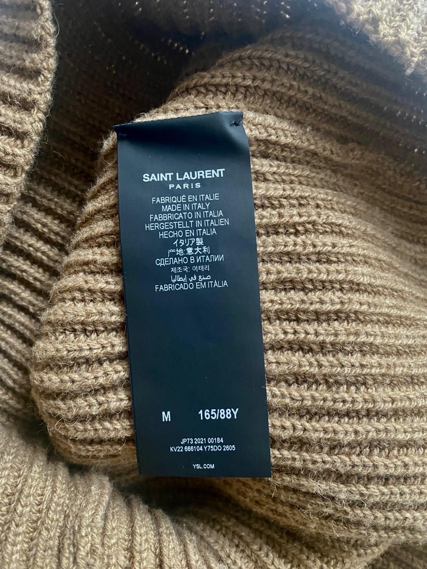 Saint Laurent Camel Hair Crew Neck Jumper