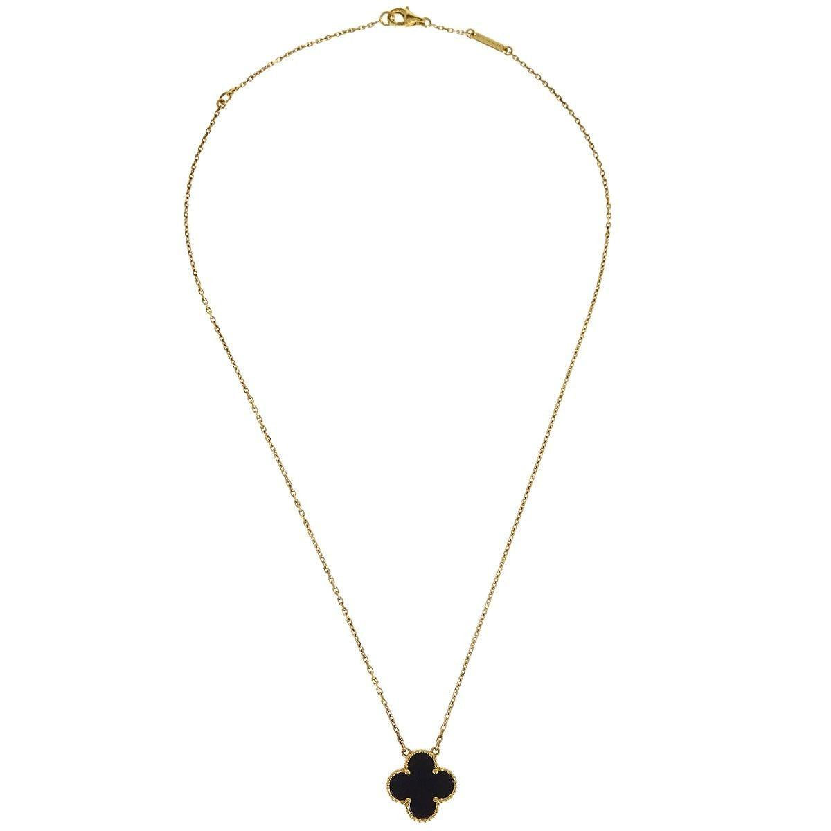 Van Cleef & Arpels Magic Alhambra Pendant Necklace 18K Rose Gold and Onyx