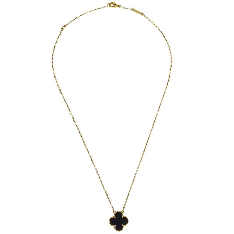 Van Cleef & Arpels Magic Alhambra Pendant Necklace 18K Rose Gold and Onyx