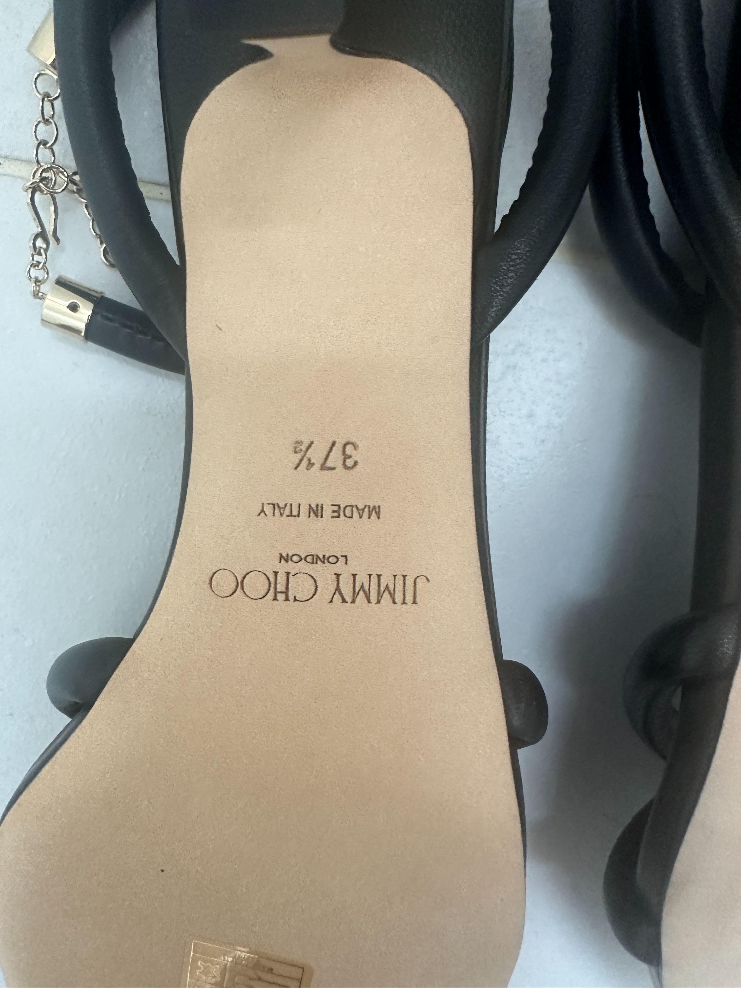 Jimmy Choo Black Fort 50 Knotted Sandals