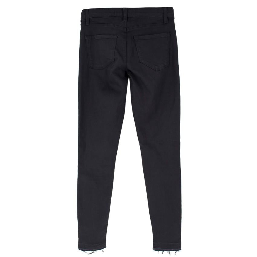 J Brand Alana Black Distressed Fray Hem Skinny Jeans