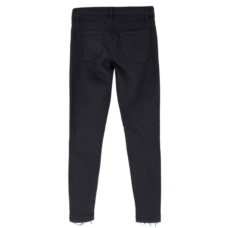 J Brand Alana Black Distressed Fray Hem Skinny Jeans