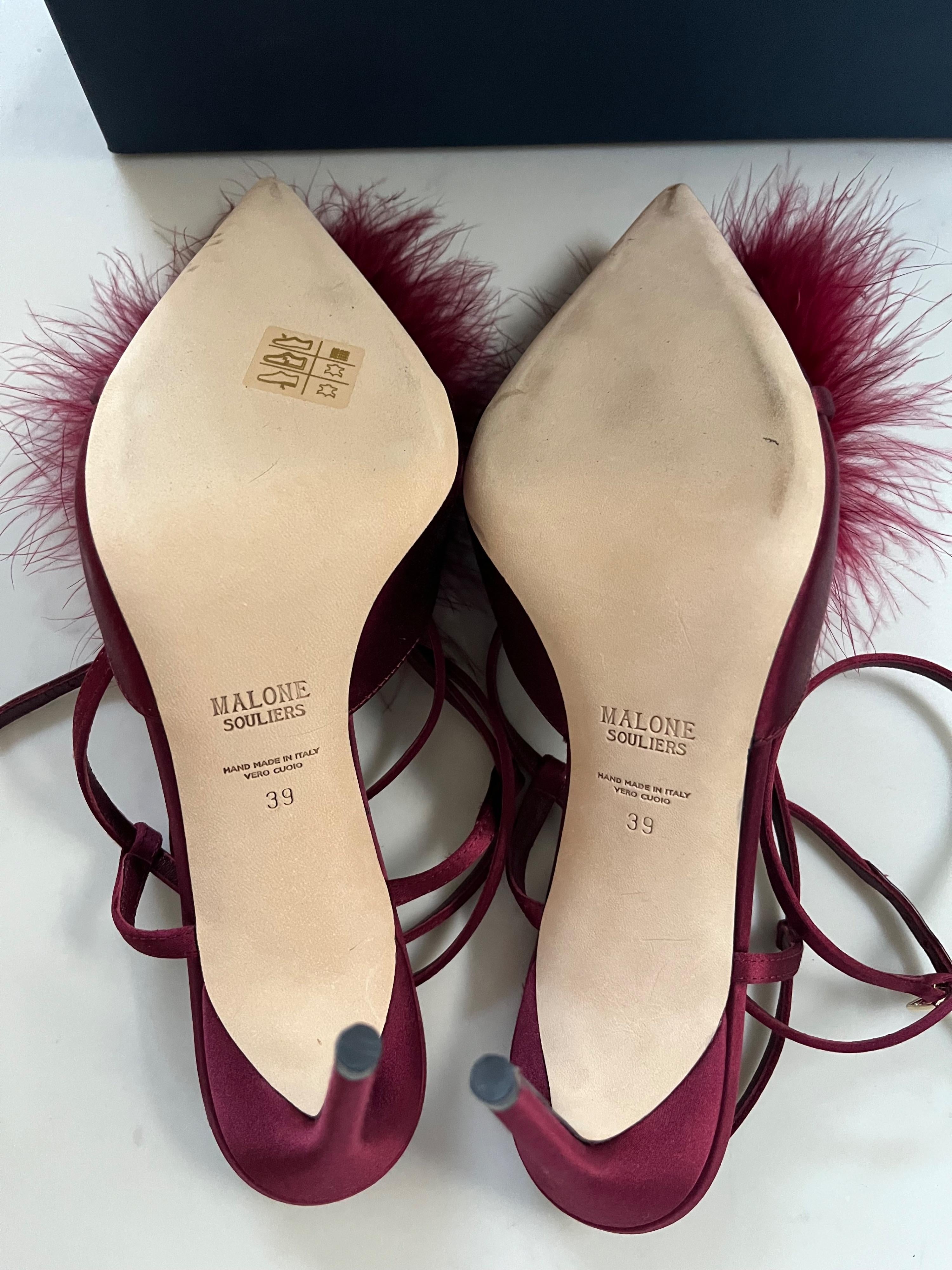 Malone Souliers Rafaela Red Pompom Sandals