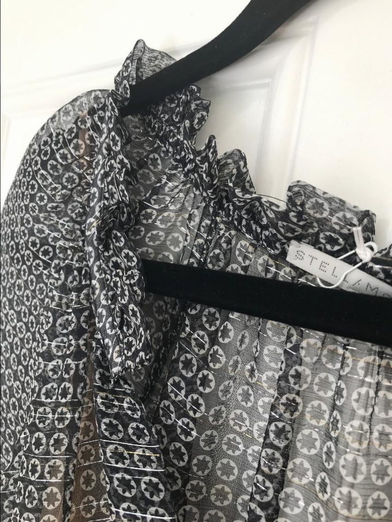Stella Mccartney Circle Star Print Silk Tiered Dress