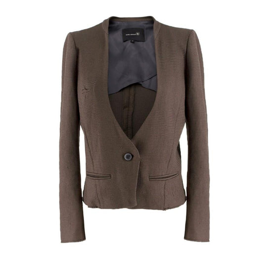 Isabel Marant Khaki Knit Deep V Blazer