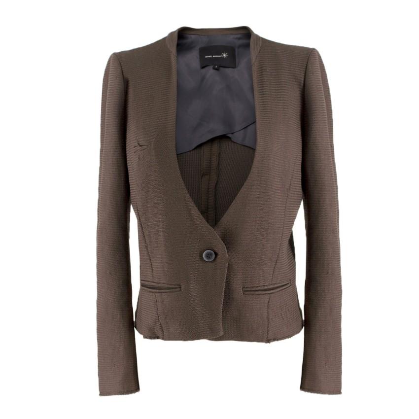Isabel Marant Khaki Knit Deep V Blazer
