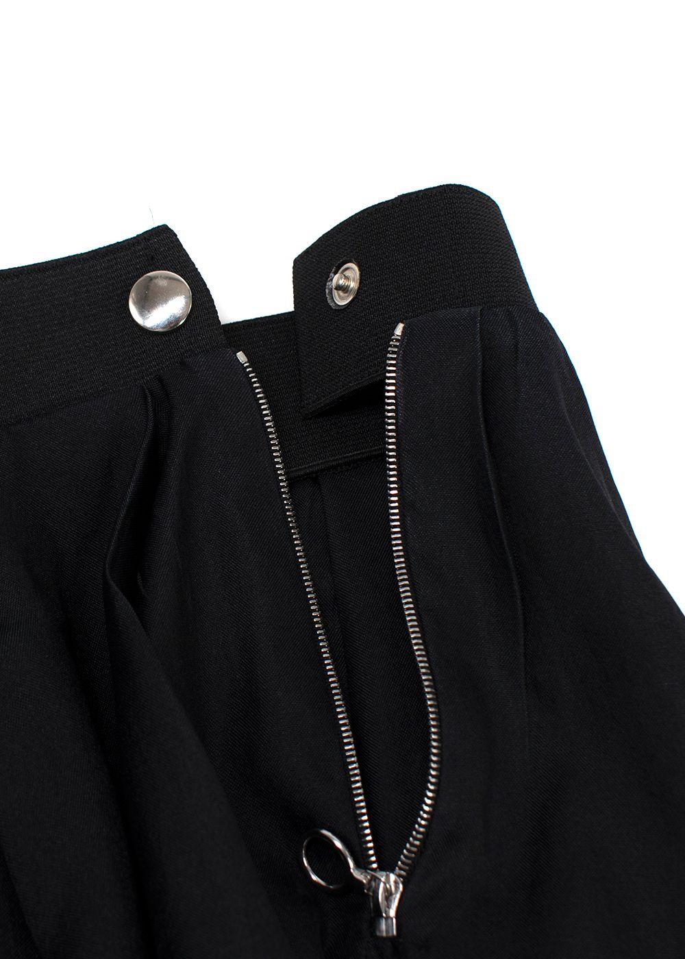 Lanvin Black Silk Midi Skirt