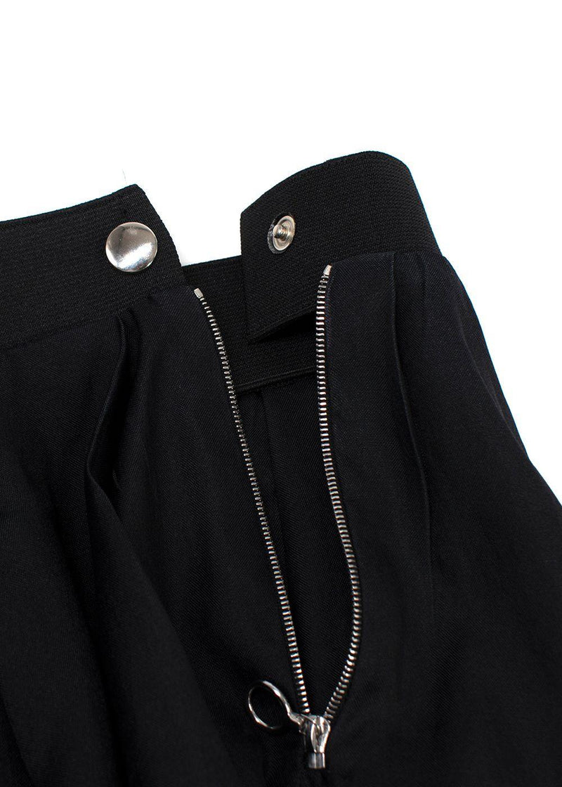 Lanvin Black Silk Midi Skirt