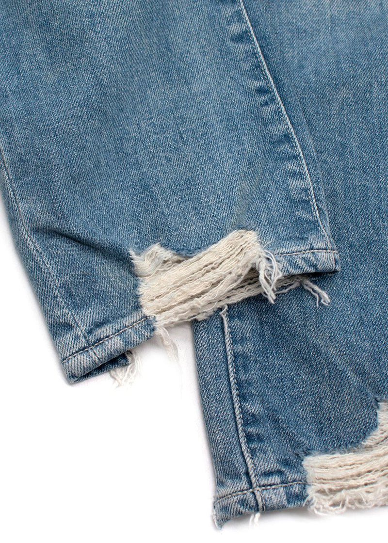 Paige Denim Distressed Hem Blue Jeans