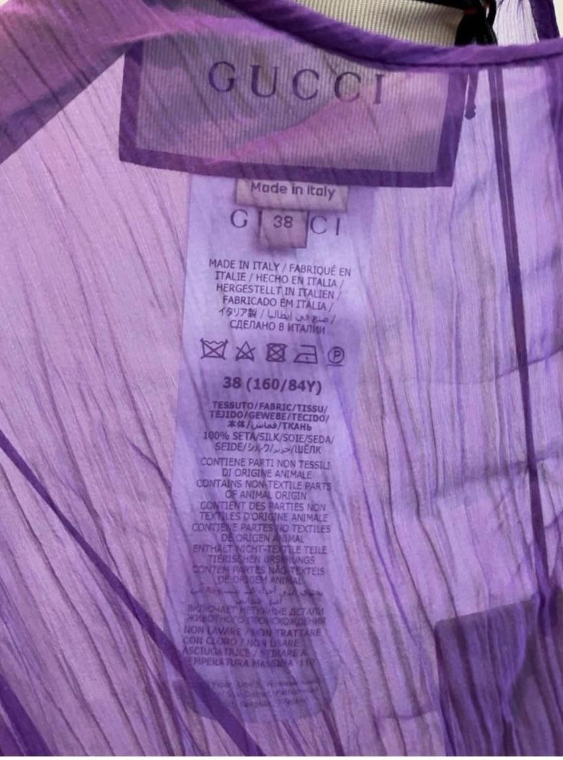 Gucci Purple Silk Chiffon Midi Dress