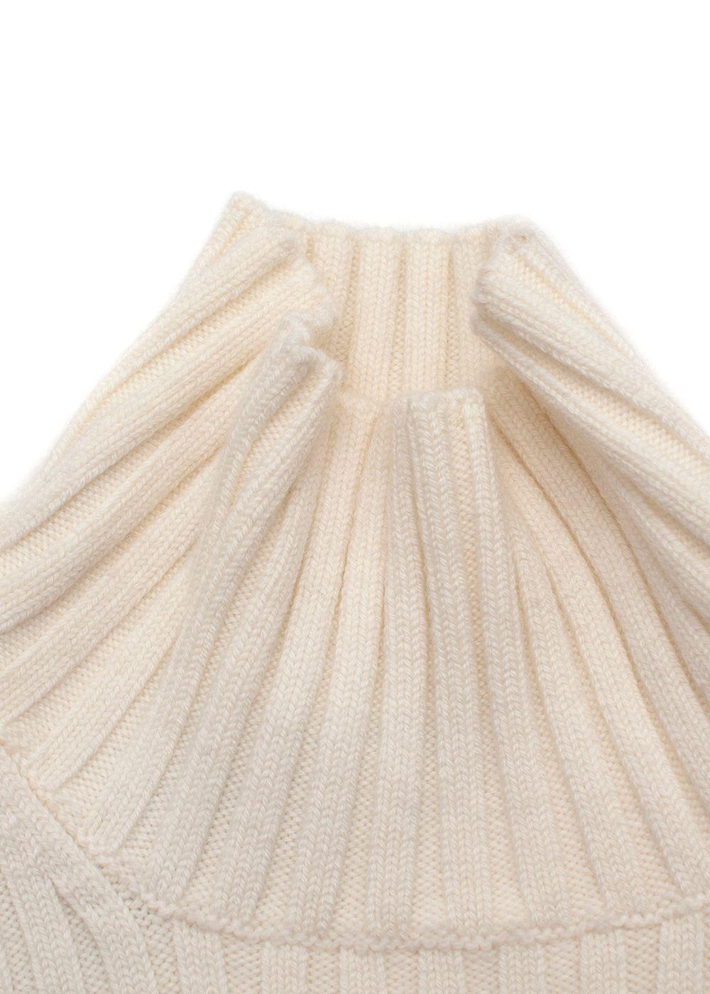 Paco Rabanne Cream Ribbed Crochet Trim Top