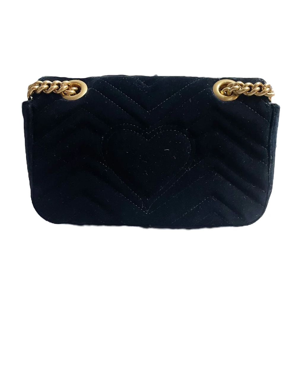 Gucci Black Velvet Marmont Chain Flap Bag