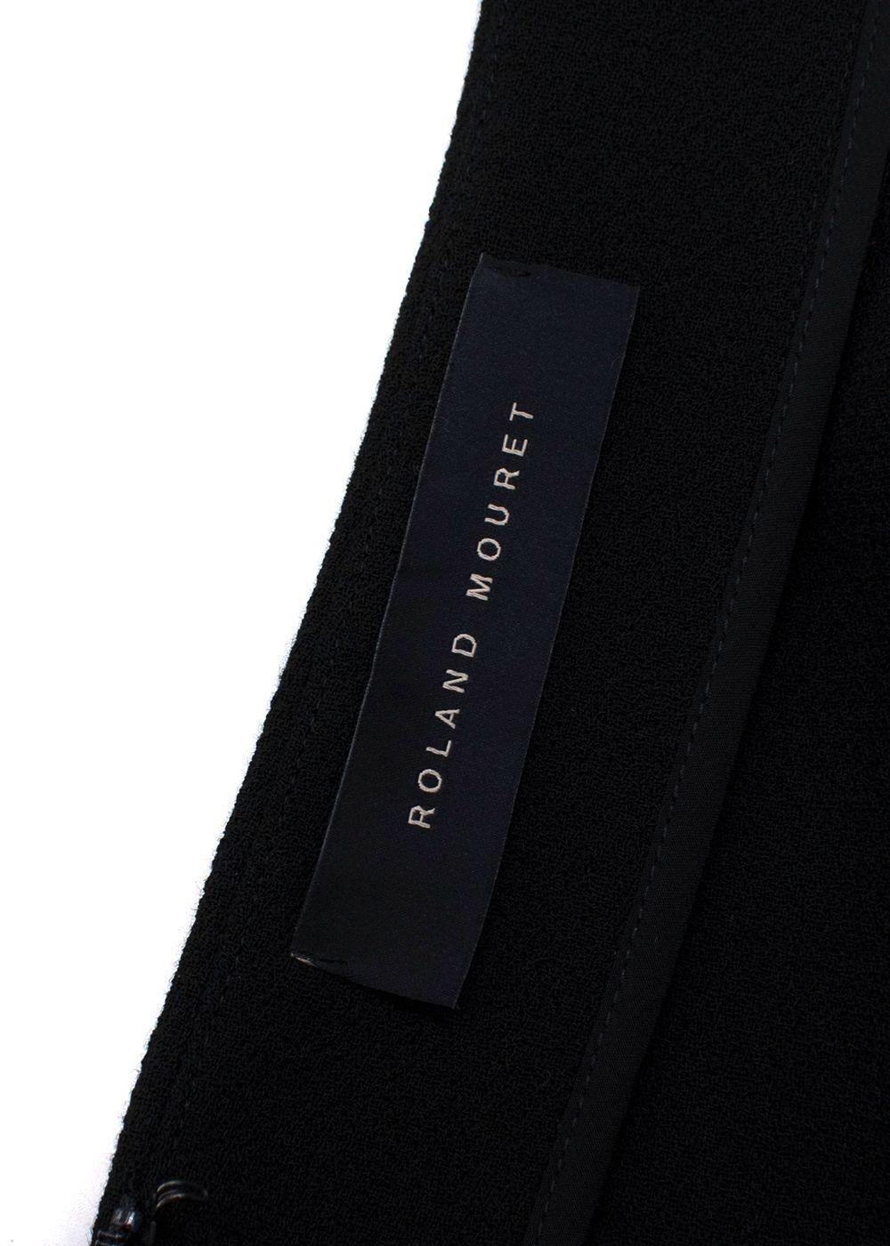 Roland Mouret Black Velvet Neck Tie Midi Dress