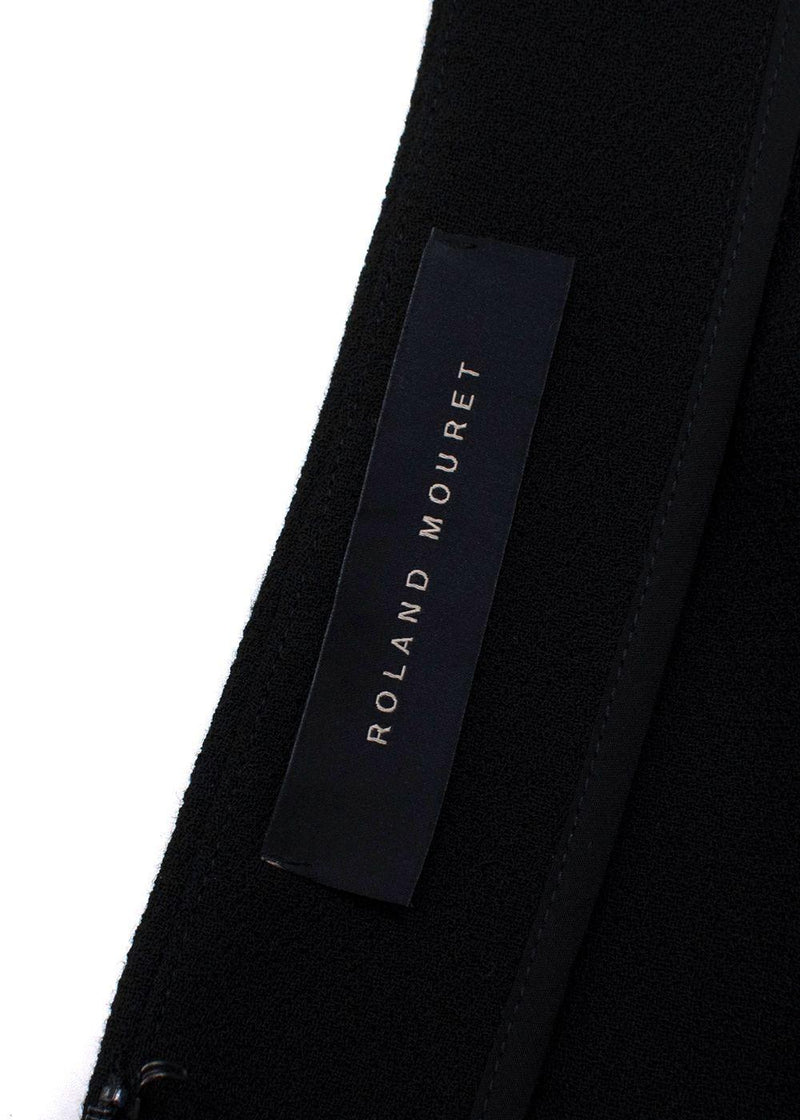 Roland Mouret Black Velvet Neck Tie Midi Dress
