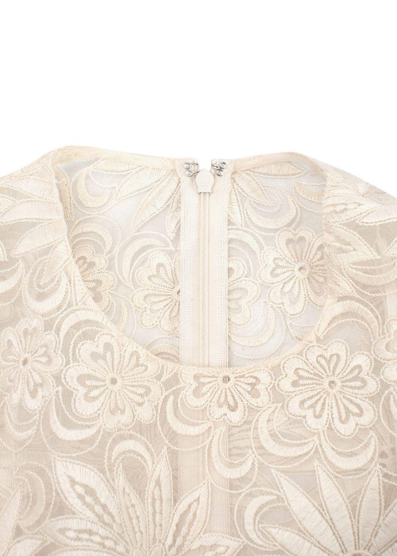 Ivory Floral Embroidered Playsuit