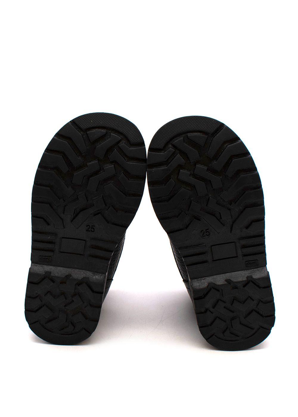 Black leather velcro strap boots